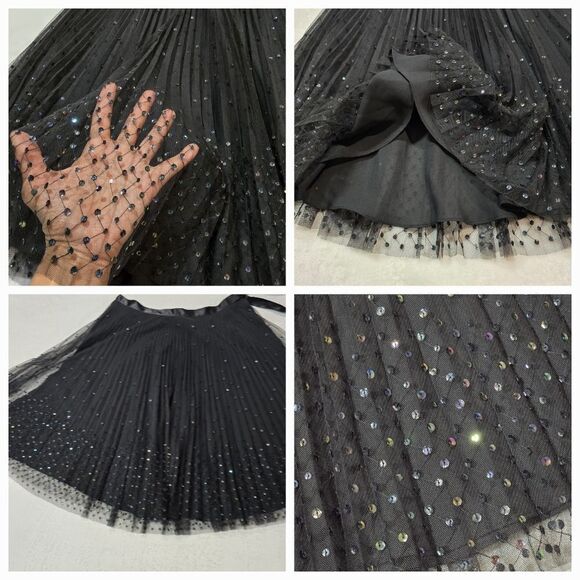 "Express" fun black skirt with sequins. Size  11/12 - Picture 10 of 11